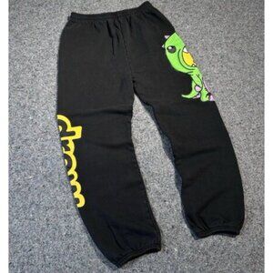 Justin Bieber Drew House Dinodrew L Sweat Pants Cotton  Black Unisex Dinosaur